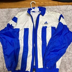 Adidas Windbreaker in Blue and White